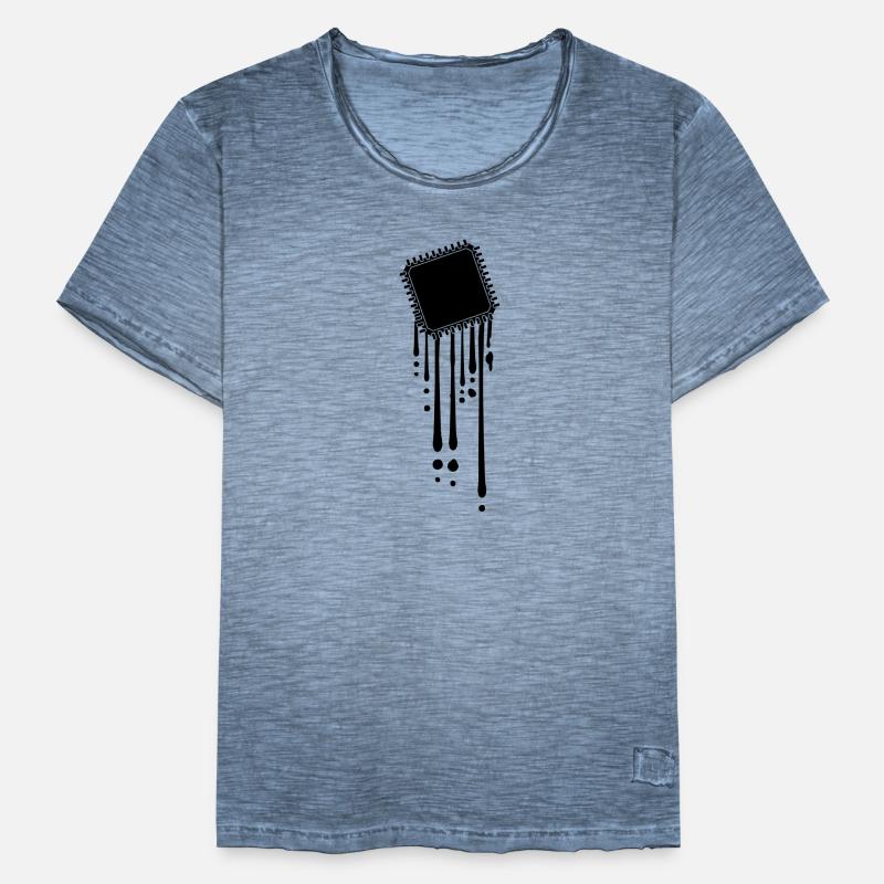 processor melt drops graffiti cpu computer Men's Vintage T-Shirt