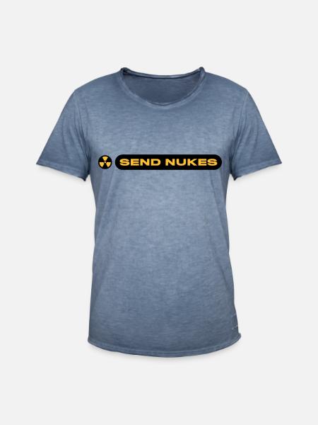 SEND NUKES - Männer Vintage T-Shirt - Vintage Denim