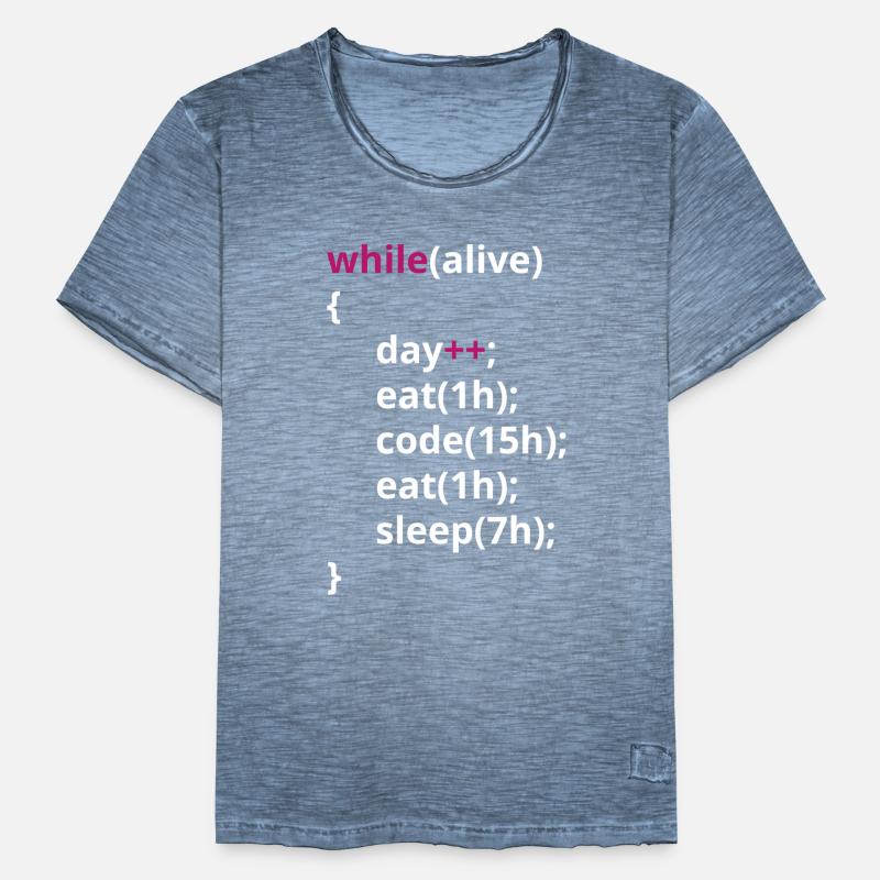 Les programmeurs mangent du code PHP drôle T-shirt vintage Homme