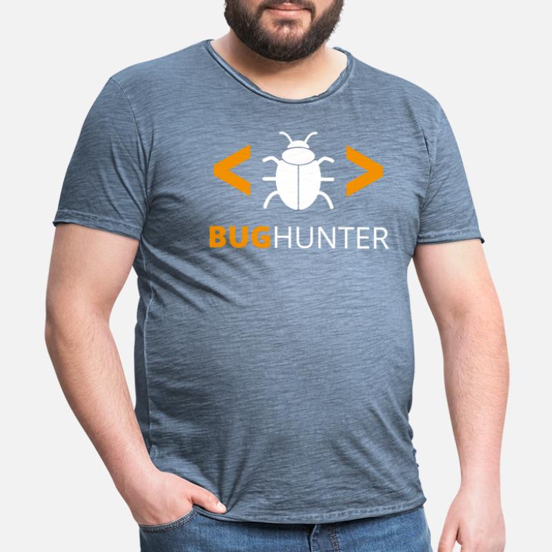 Bug Hunter Programmierer Debugger Männer Vintage T-Shirt