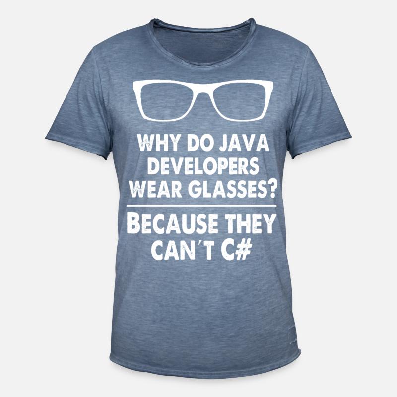 Developer Java - Men's Vintage T-Shirt - vintage denim