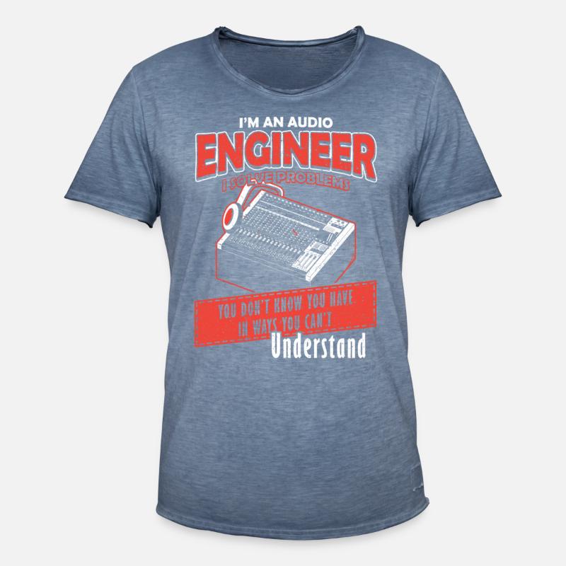 Audio Engineer Solve Problem Tontechniker - Männer Vintage T-Shirt - Vintage Denim