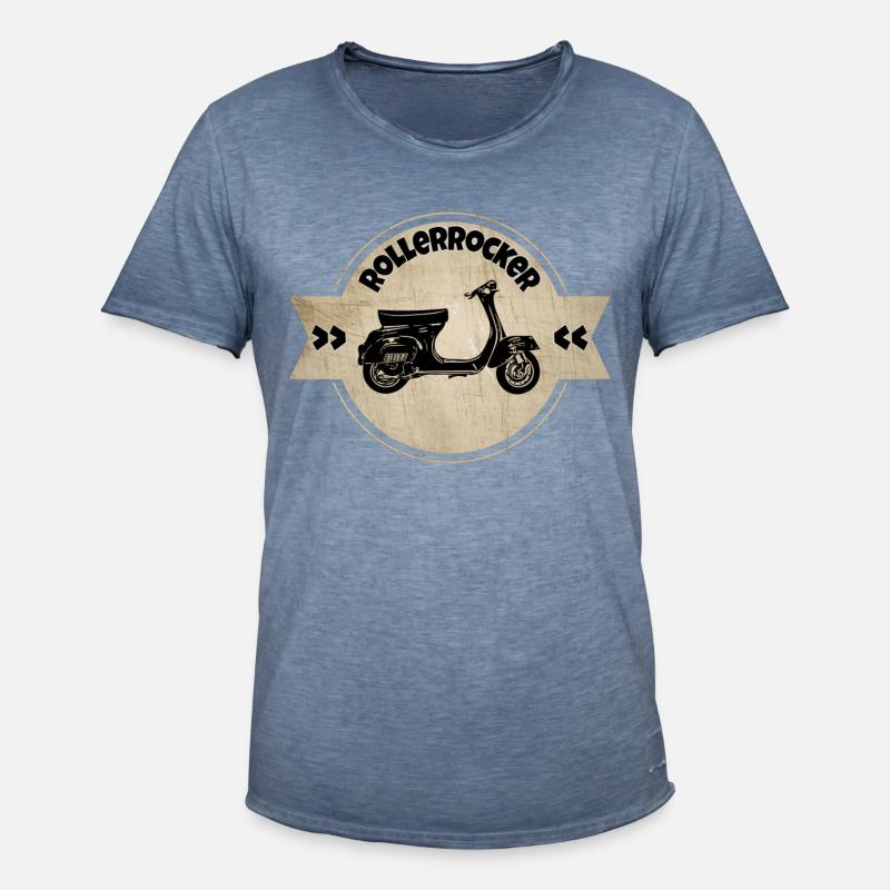 ROLLER Rollerrocker retro Roller - Männer Vintage T-Shirt - Vintage Denim