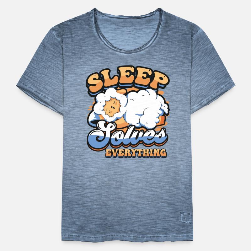Sleep solves everything, sheep,sleeping, late risers. Men's Vintage T-Shirt