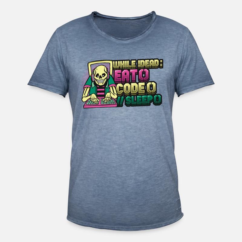 Programmierer,Computerprogrammierer,Witz - Männer Vintage T-Shirt - Vintage Denim