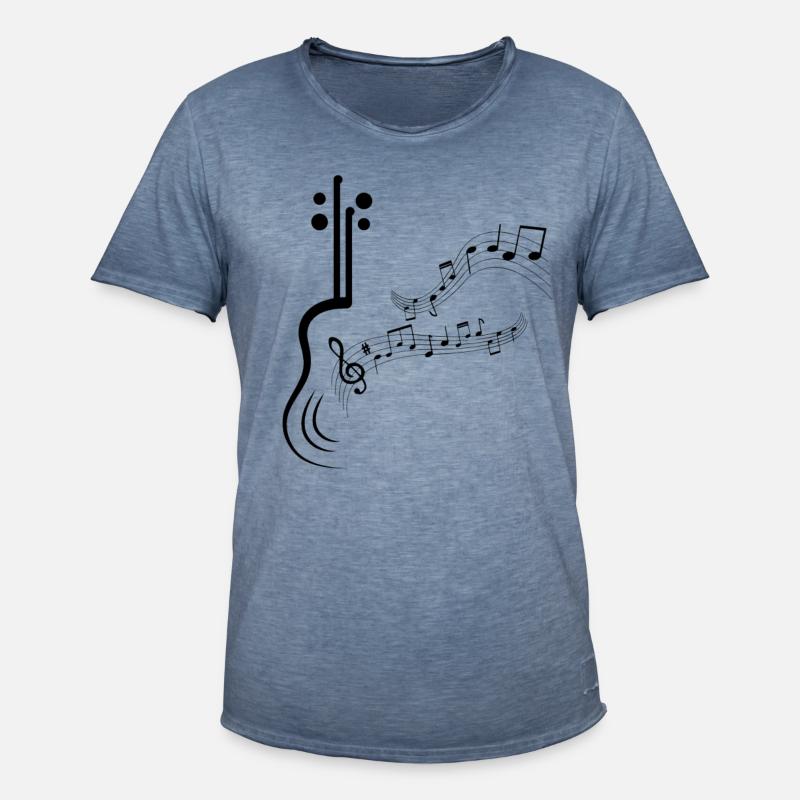 Musiknoter Musikmusikere Noder noder clef noder - Herre vintage T-shirt - vintage-denim