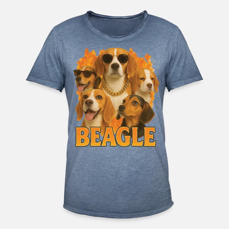 Beagle - Männer Vintage T-Shirt - Vintage Denim