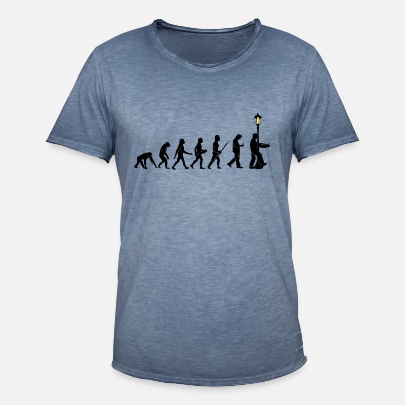 Development human evolution smartphone crash - Men's Vintage T-Shirt - vintage denim