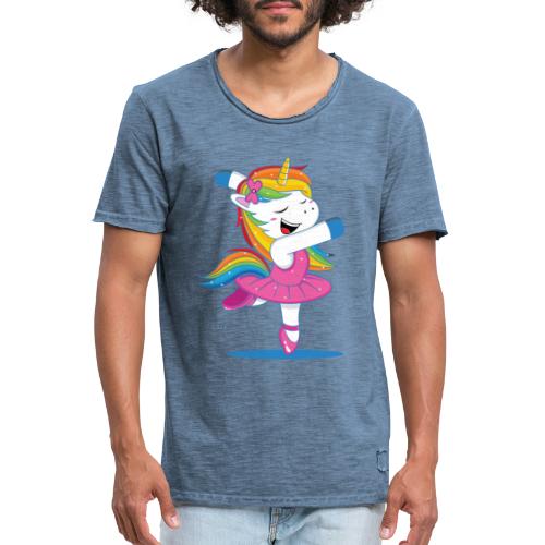 Einhorn Unicorn - tanzendes Unicorn Geschenkidee - Männer Vintage T-Shirt