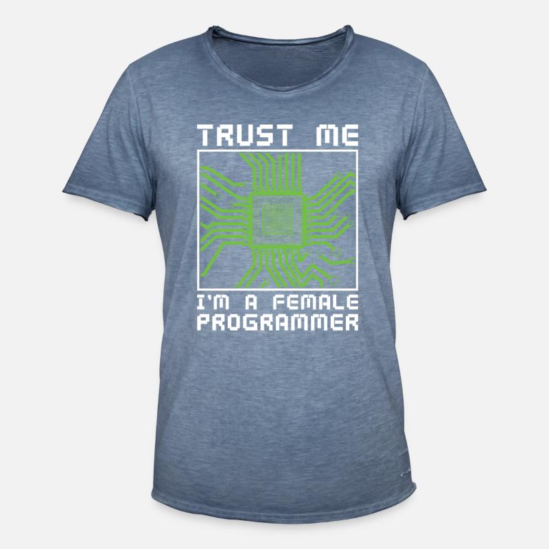 Developer Coder Programmer Microchip - Men's Vintage T-Shirt - vintage denim