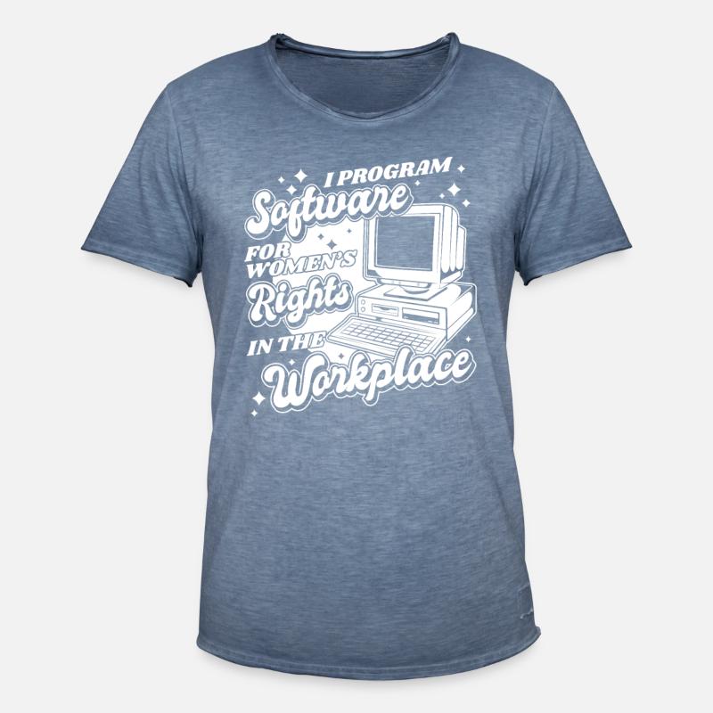 Developer Coder Programmer Computer - T-shirt vintage Homme - vintage bleu jeans