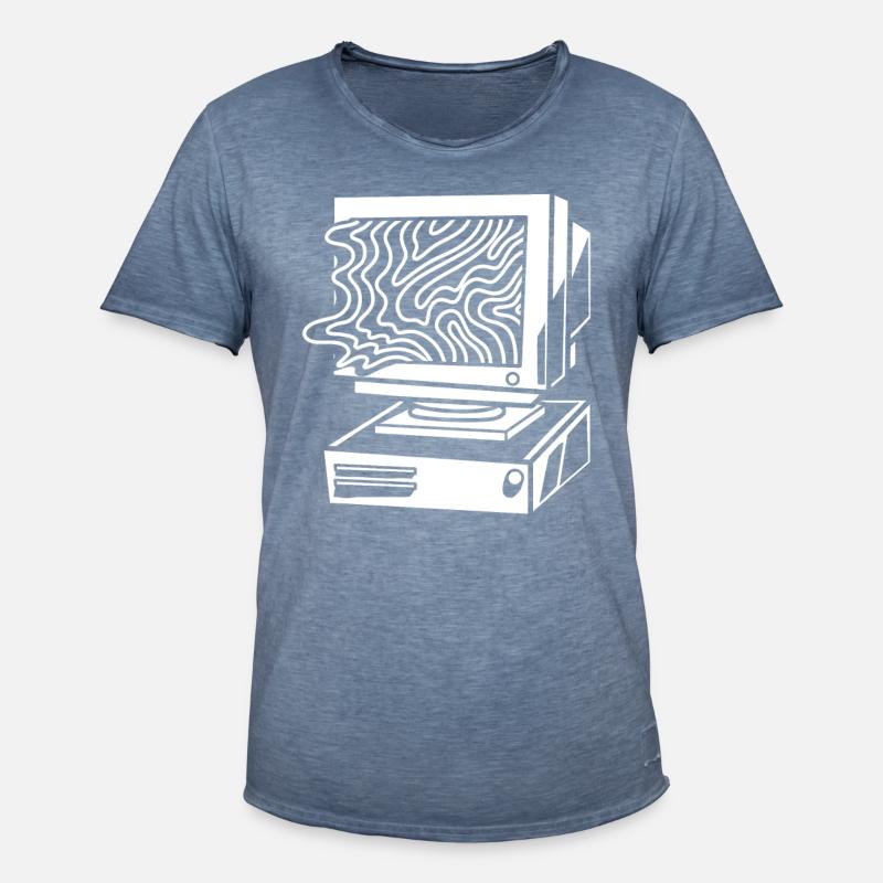 Developer Coder Programmer Computer - T-shirt vintage Homme - vintage bleu jeans