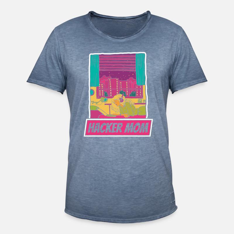 Développeur Coder Programmeur Mère - T-shirt vintage Homme - vintage bleu jeans