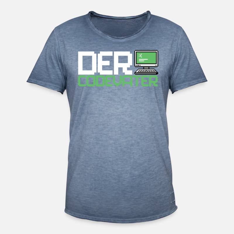 Developer, Coder, Programmer, Computer - Men's Vintage T-Shirt - vintage denim