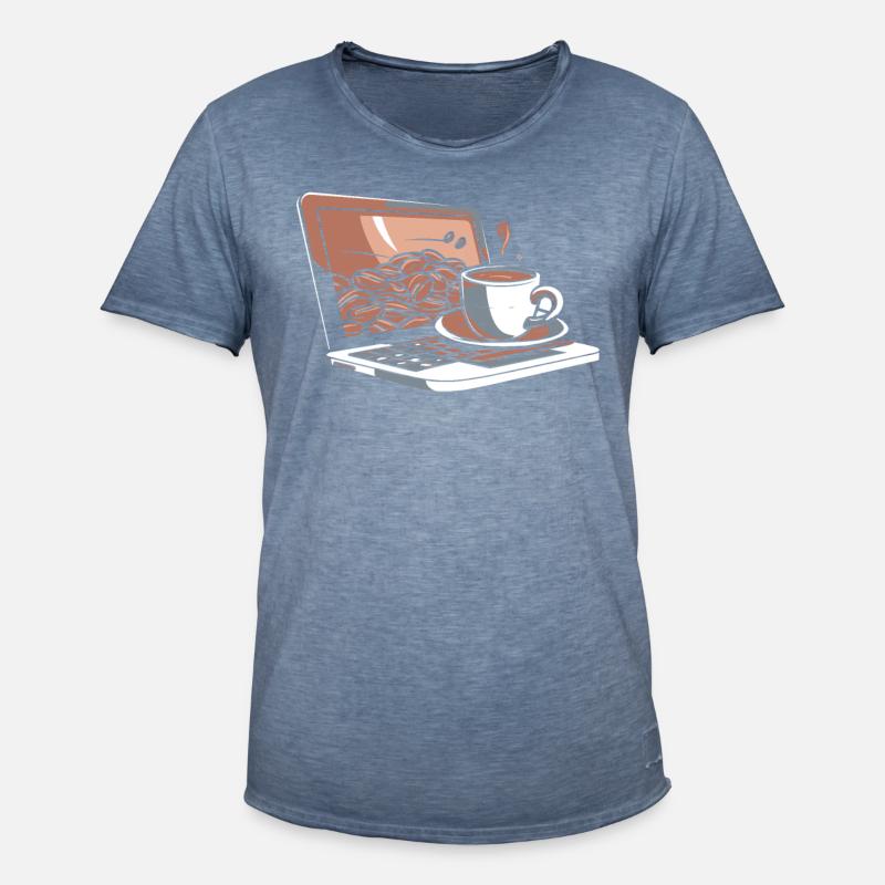 Developer, Coder, Programmer, Coffee - Men's Vintage T-Shirt - vintage denim