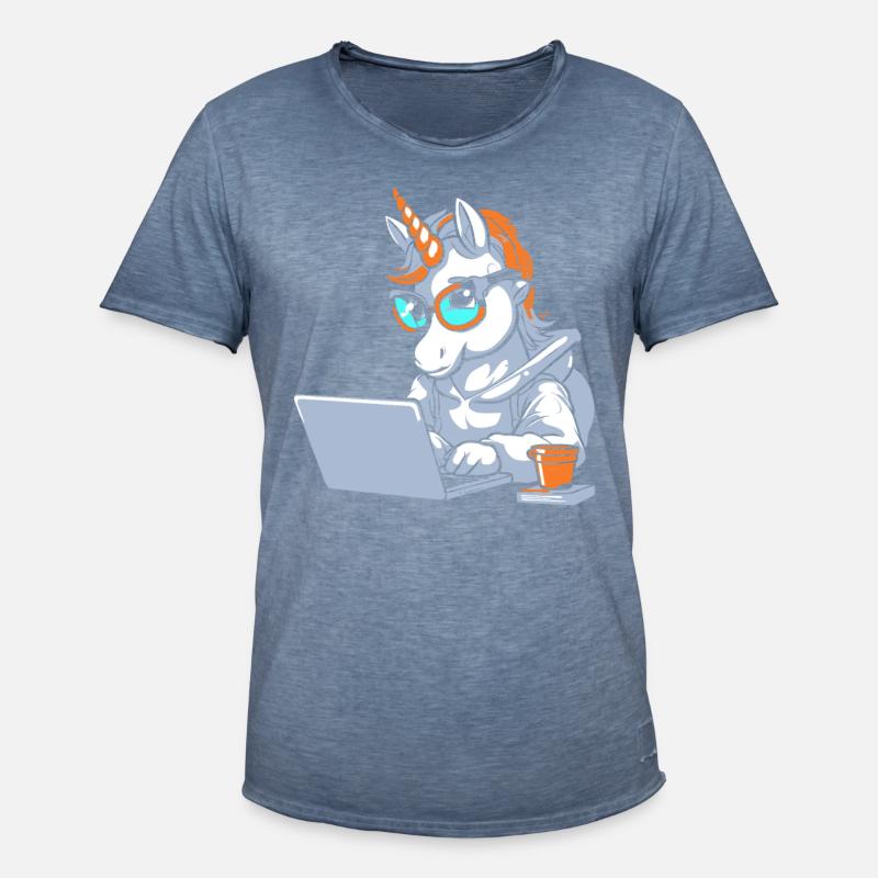 Developer, Coder, Programmer, Coffee - Men's Vintage T-Shirt - vintage denim