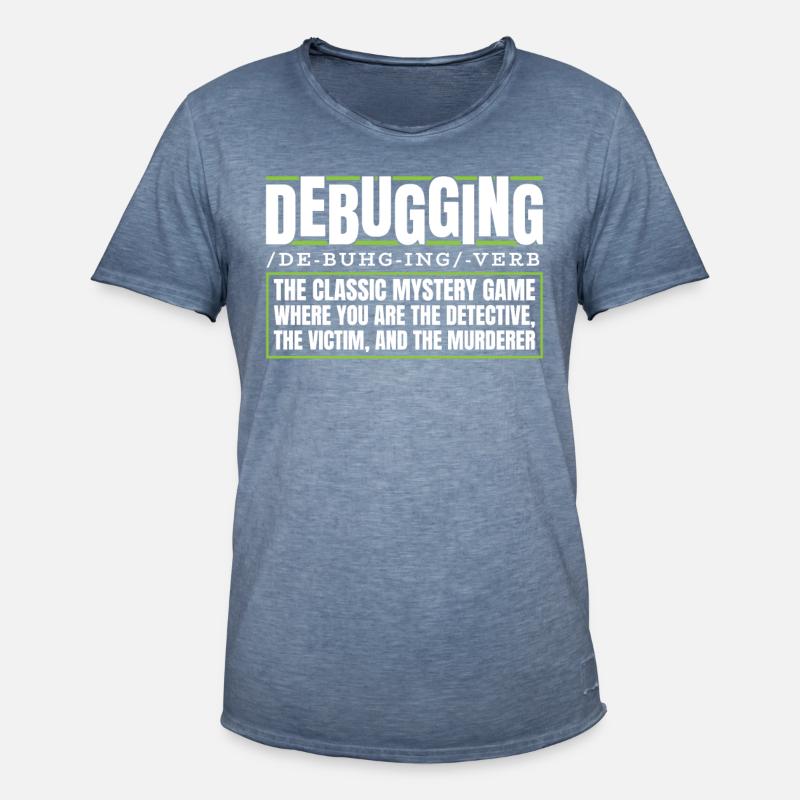 Entwickler Coder Programmierer Debugging - Männer Vintage T-Shirt - Vintage Denim