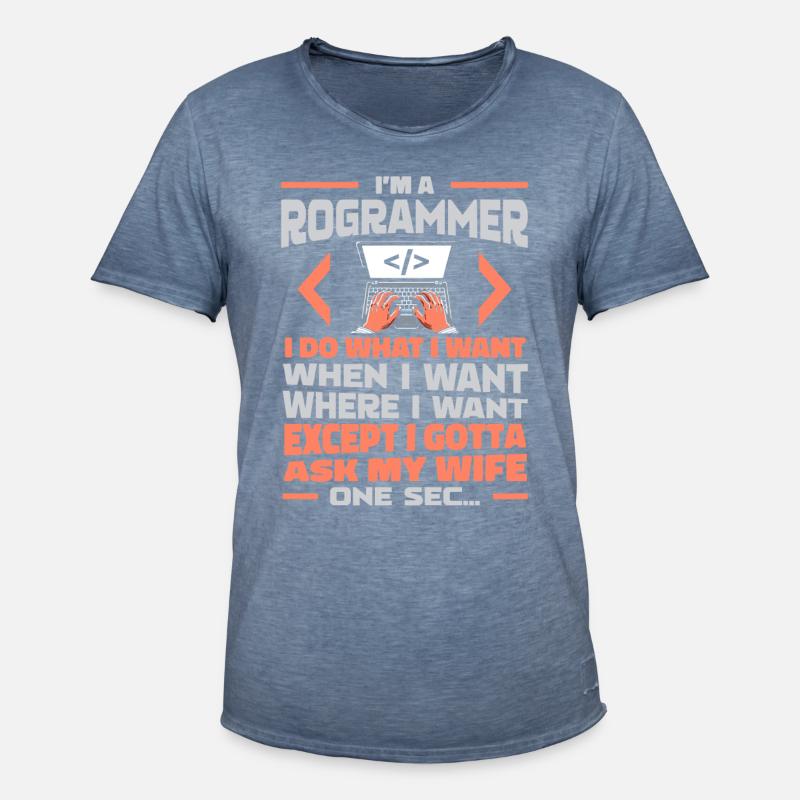 Entwickler Coder Programmierer - Männer Vintage T-Shirt - Vintage Denim