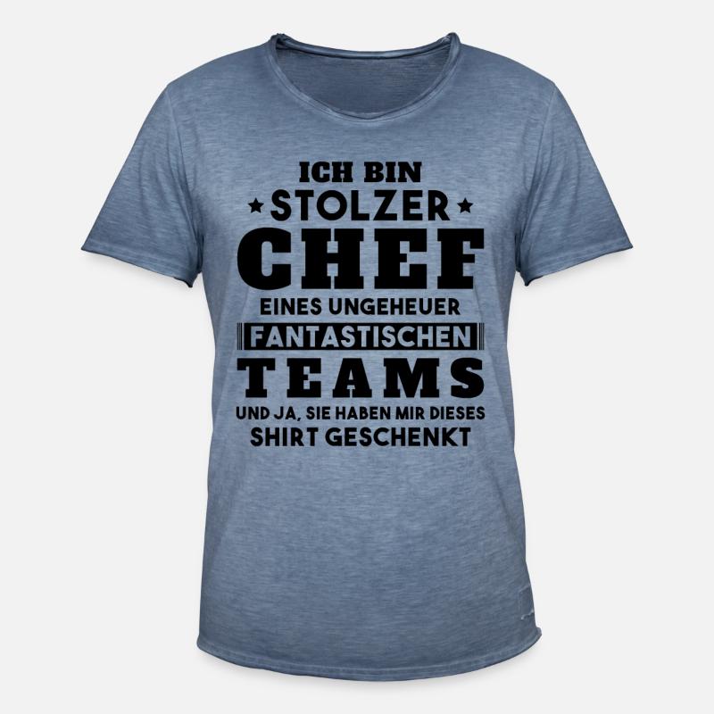 Ich bin Stolzer Chef Geschenkidee - Männer Vintage T-Shirt - Vintage Denim
