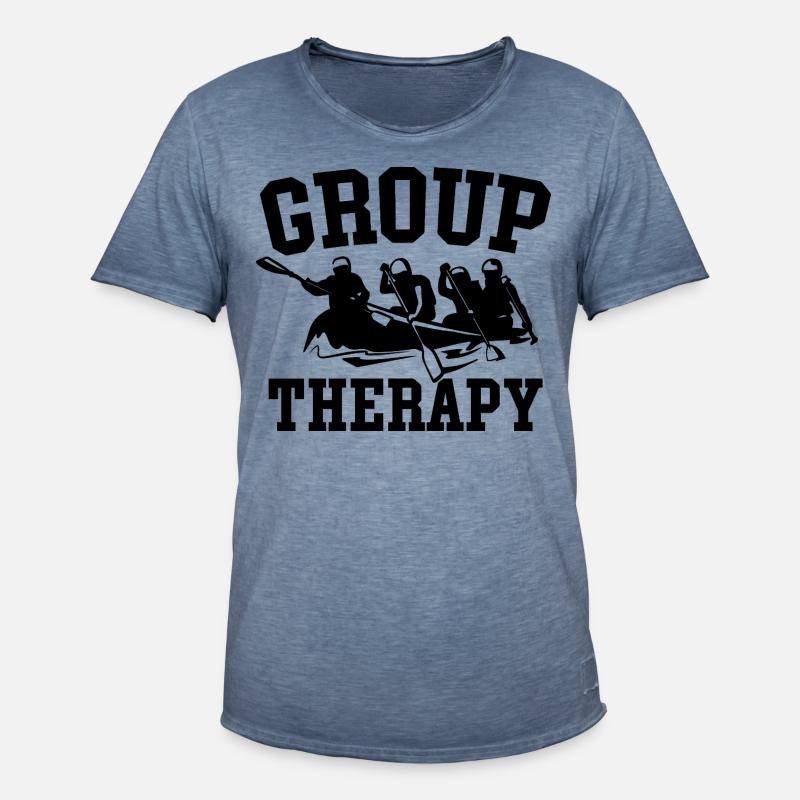 Group Therapy Rafting Adventure - Men's Vintage T-Shirt - vintage denim