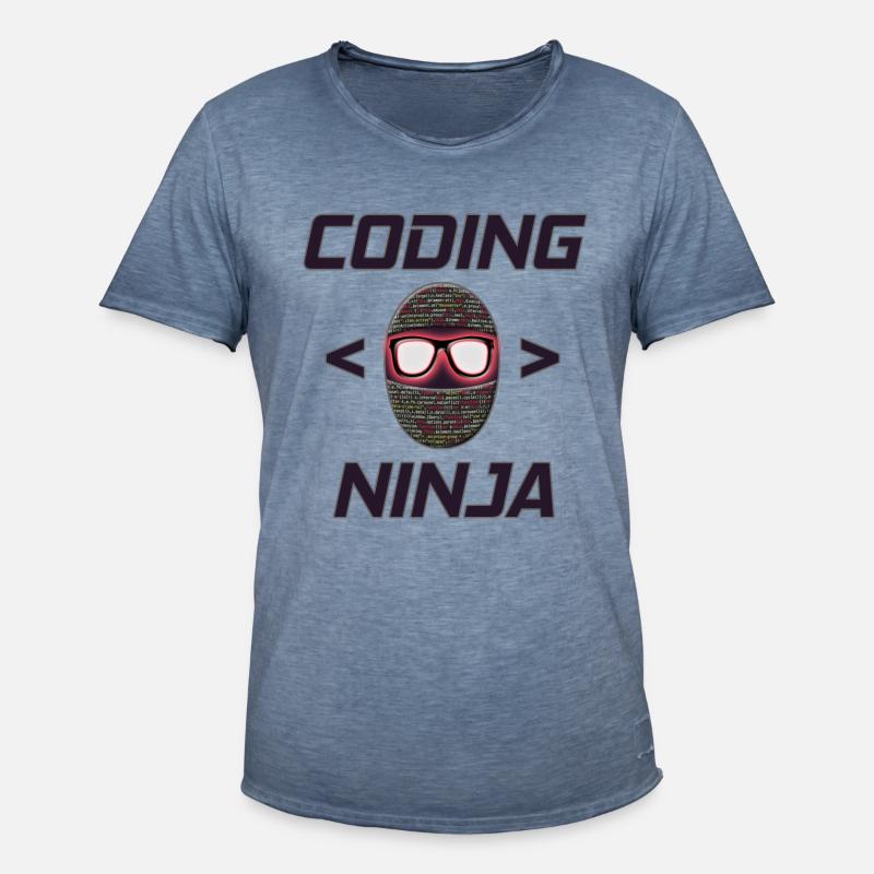 Programmer, Coding Ninja, Gift - Men's Vintage T-Shirt - vintage denim