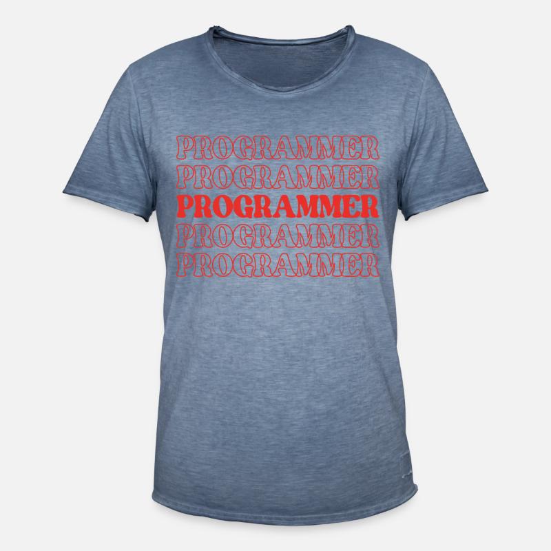Programmierer, Programmierer, Entwickler, Programmierer, Software-Ingenieur - Männer Vintage T-Shirt - Vintage Denim