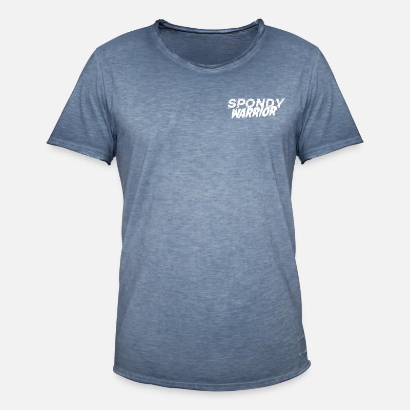 spondywarrior basic white - T-shirt vintage Homme - vintage bleu jeans