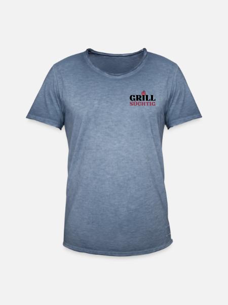 GRILLSÜCHTIG (1) - Männer Vintage T-Shirt - Vintage Denim