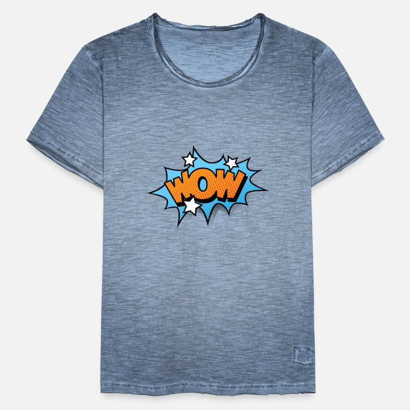 Comic Comicstyle Comic-Strips WOW Männer Vintage T-Shirt