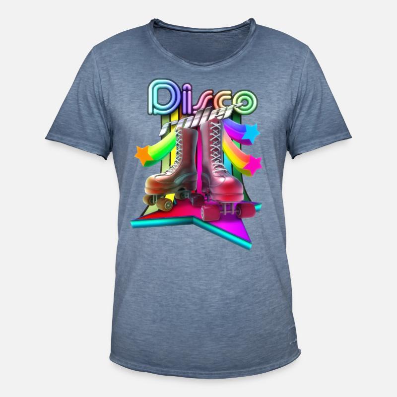 Disco Roller 3D - Männer Vintage T-Shirt - Vintage Denim