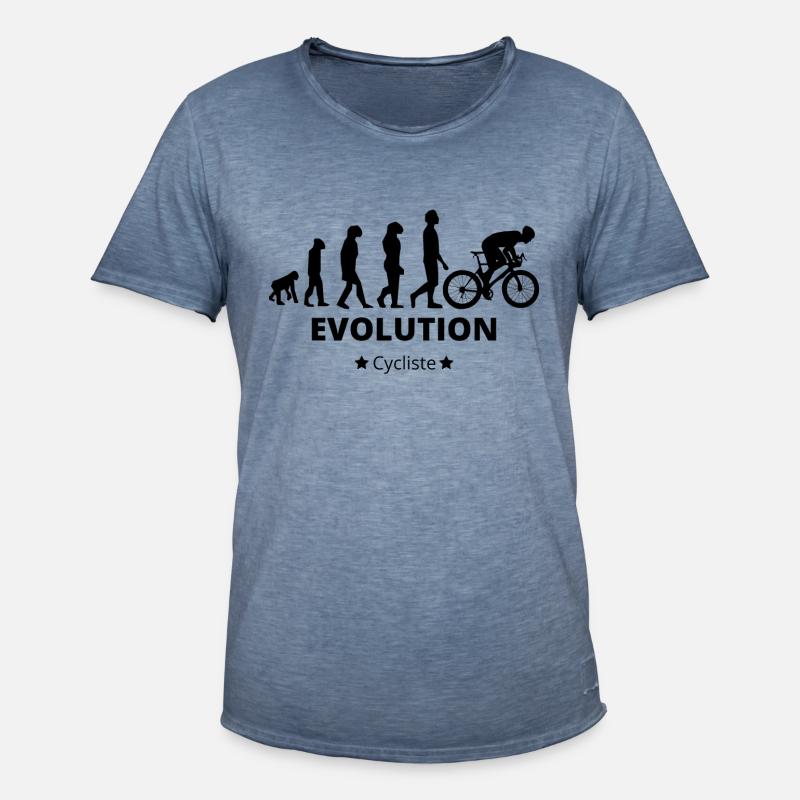 Evolution - Cyclist - Men's Vintage T-Shirt - vintage denim