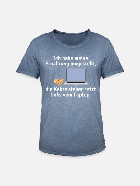 Nerd Spruch Ernährung - Männer Vintage T-Shirt - Vintage Denim