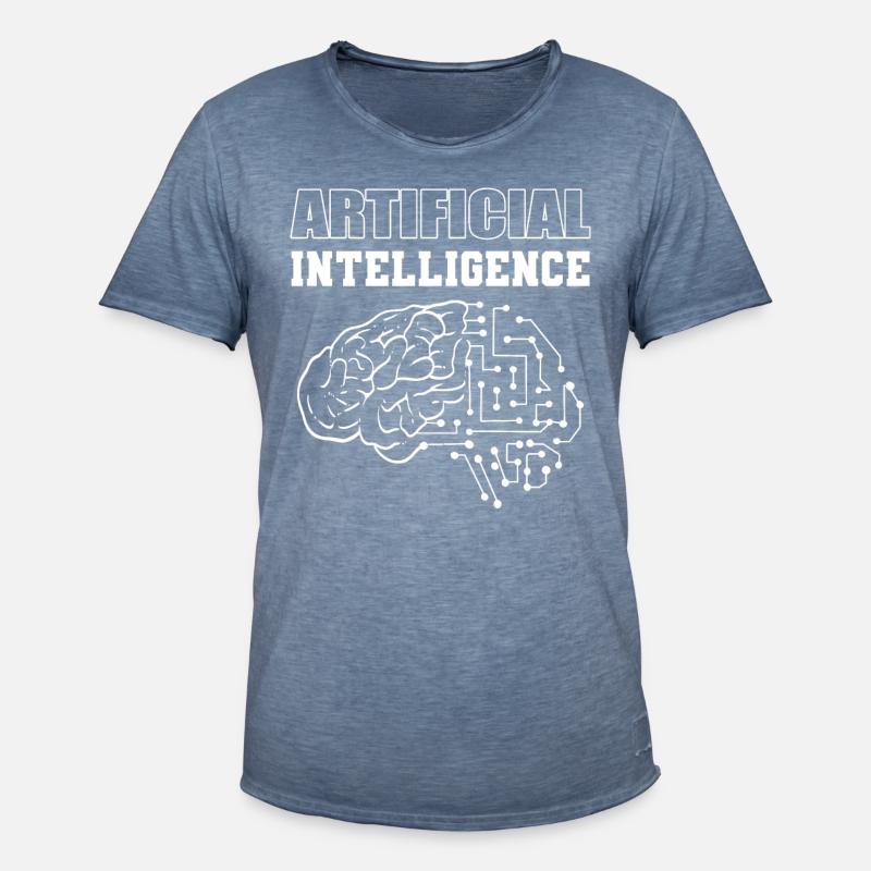 Artificial Intelligence Computertechniker - Männer Vintage T-Shirt - Vintage Denim