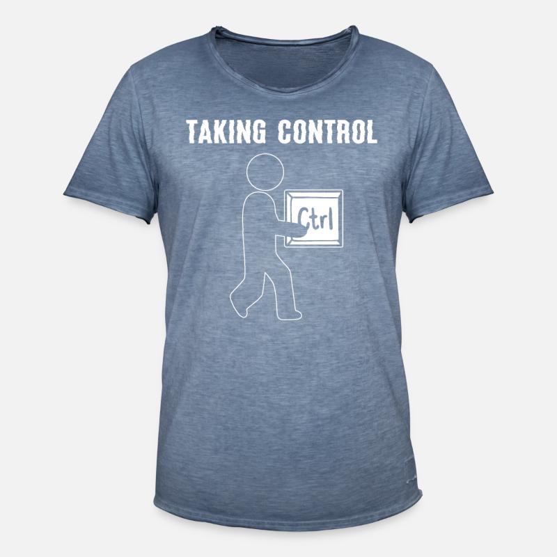 Taking Control Computerprogrammierer - Männer Vintage T-Shirt - Vintage Denim
