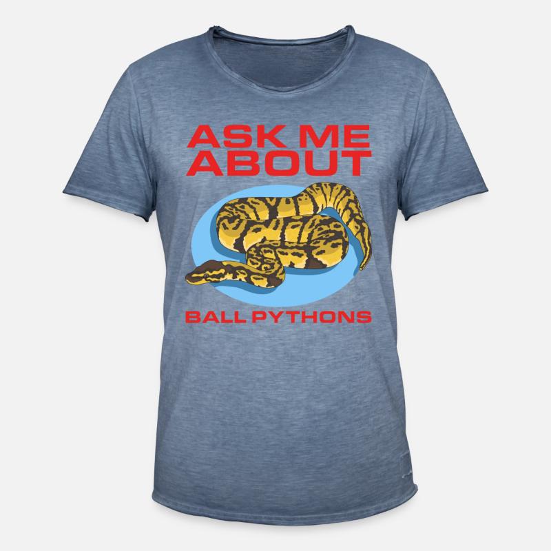 Königspython Python Schlange Geschenke - Männer Vintage T-Shirt - Vintage Denim