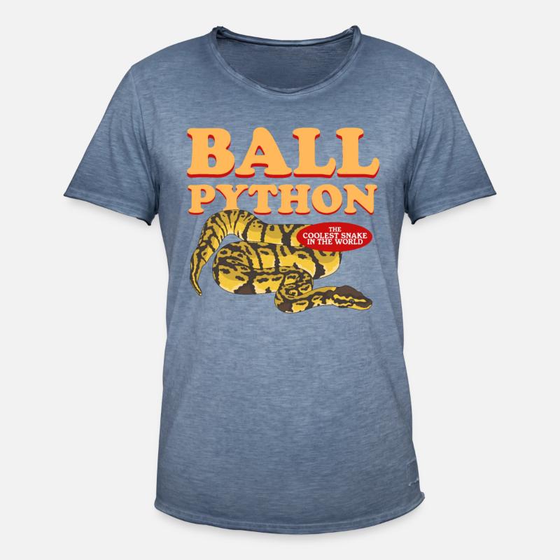 King Python Python Snakes Gift - Men's Vintage T-Shirt - vintage denim
