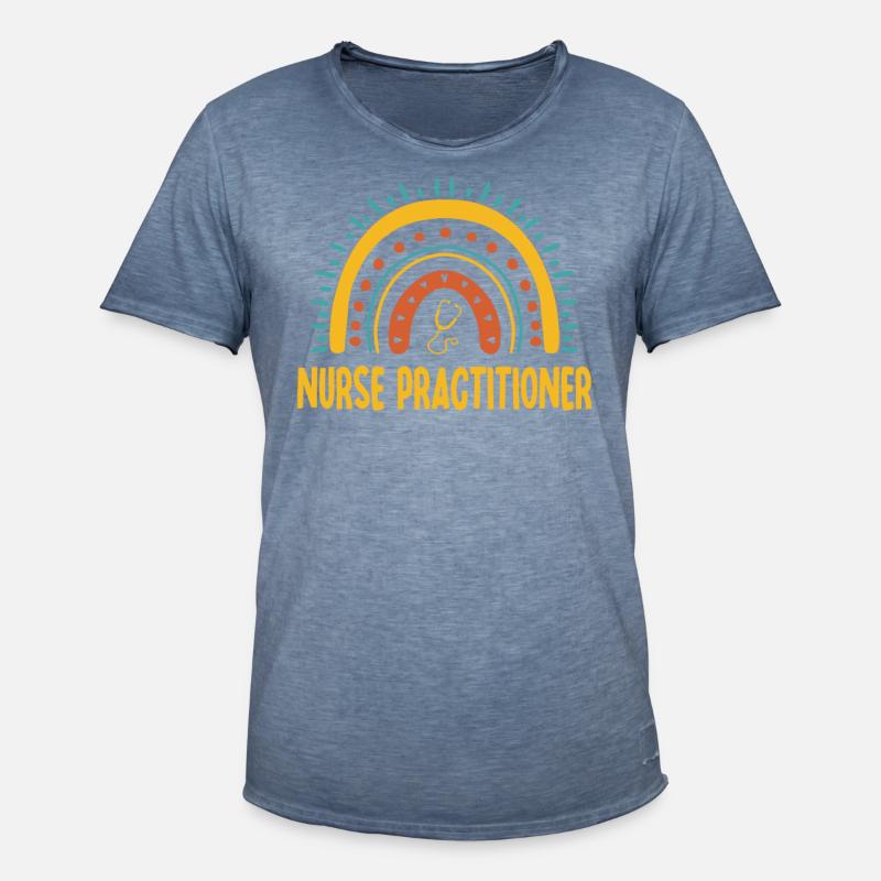 Krankenschwester Practitioner Boho Rainbow - Männer Vintage T-Shirt - Vintage Denim