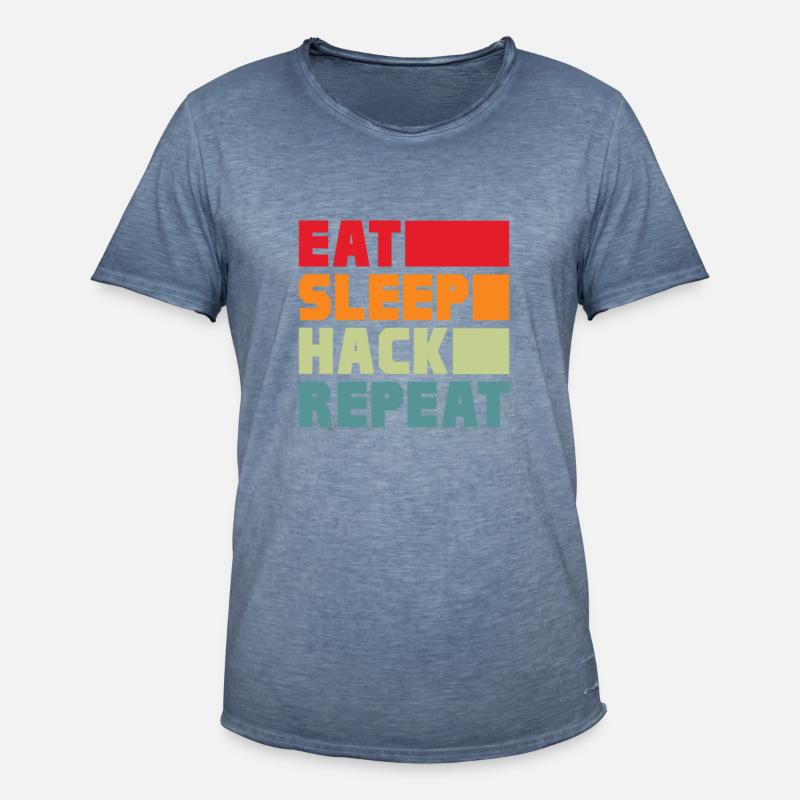 Hacker Coder Computer Hacking Gift - Men's Vintage T-Shirt - vintage denim