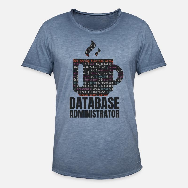 Datenbankdaten SQL Programmer Administration - Männer Vintage T-Shirt - Vintage Denim