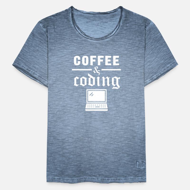 Programmer Coffee Coding Developer Computer Science Men's Vintage T-Shirt