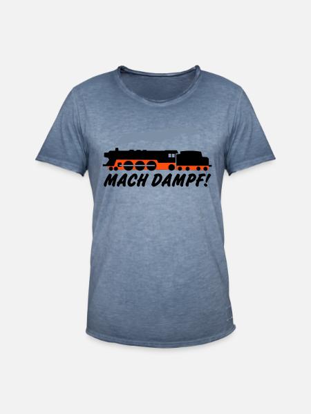 Mach Dampf - Männer Vintage T-Shirt - Vintage Denim