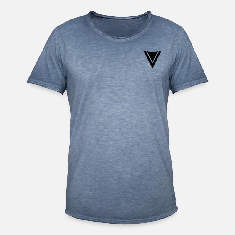 FronzeDE Basic Schwarz - Männer Vintage T-Shirt - Vintage Denim
