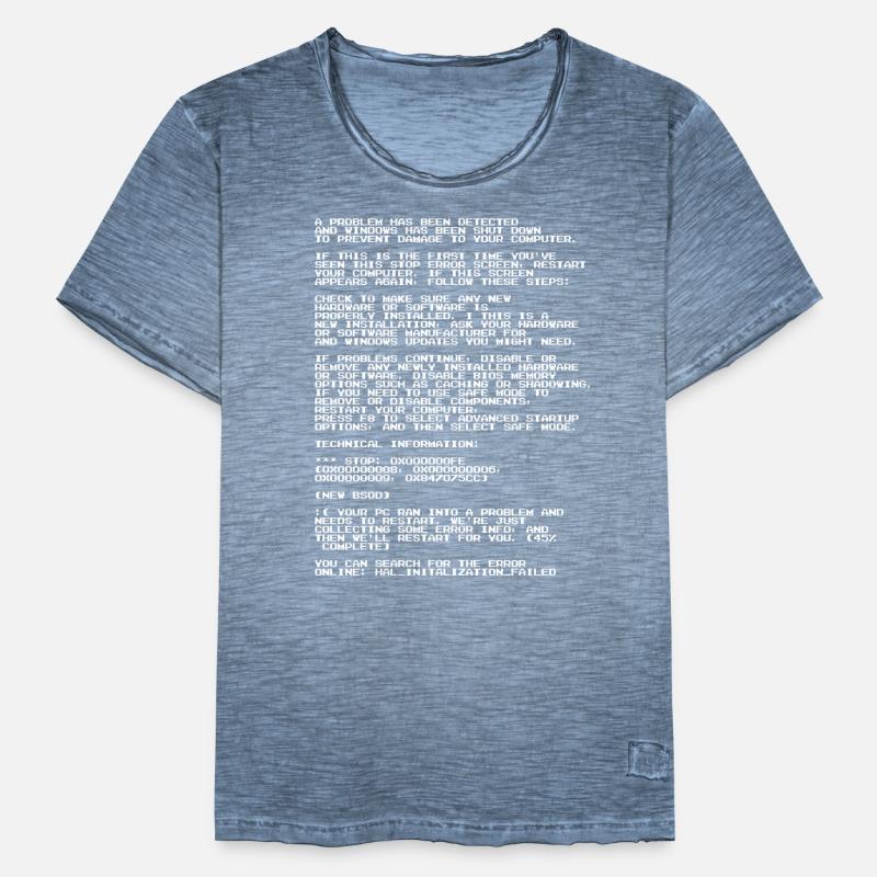 Blauer Bildschirm des Todes Computerbildschirm Männer Vintage T-Shirt