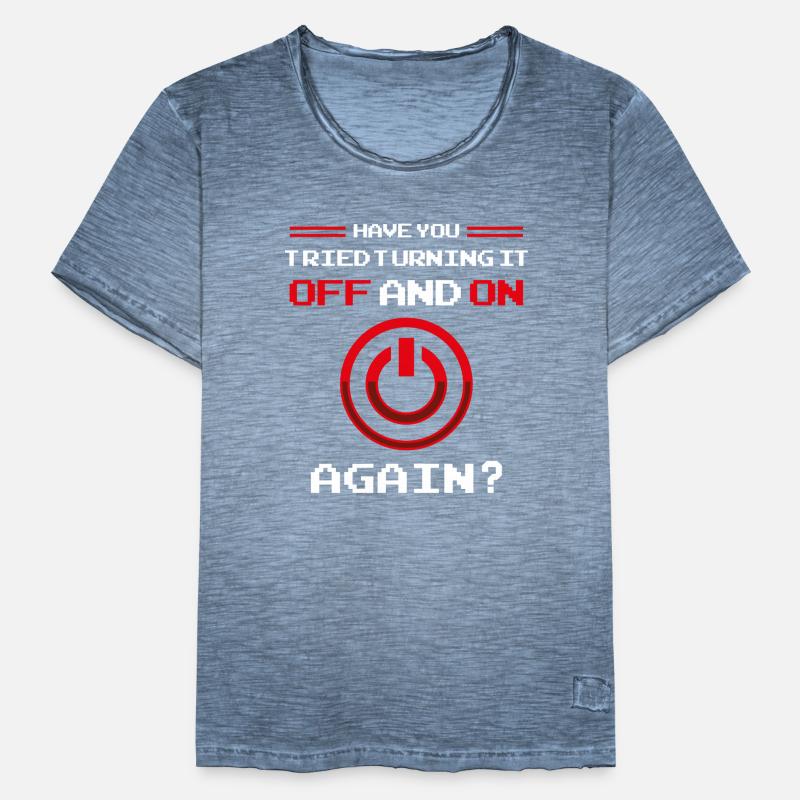 Computer Helpdesk Technik Support Hilfe Checkliste Männer Vintage T-Shirt