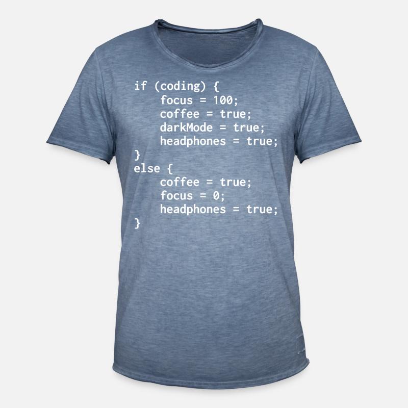 Programmierer-Else-Code - Männer Vintage T-Shirt - Vintage Denim