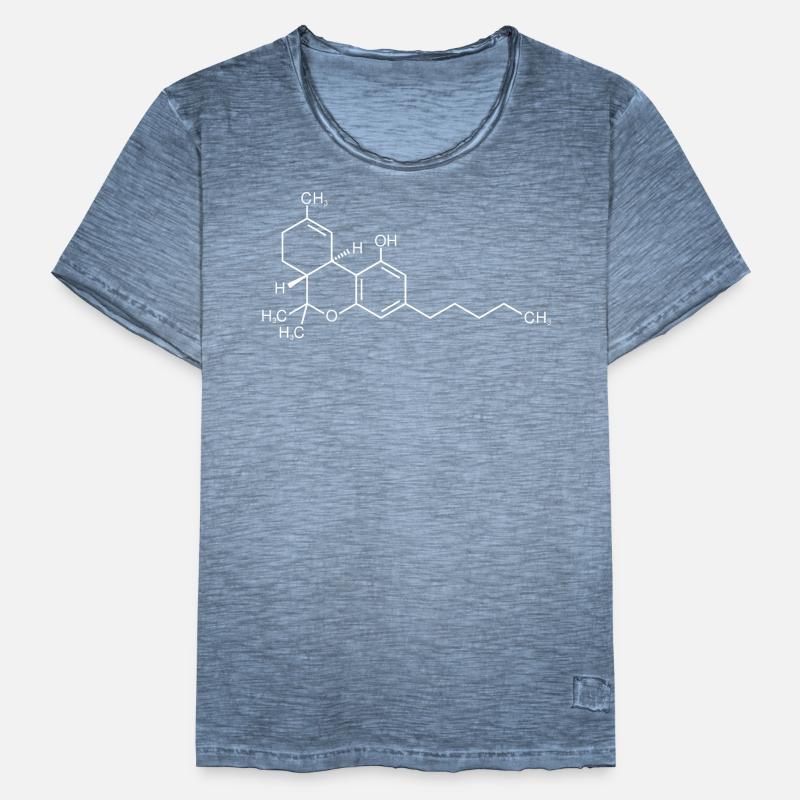 Formule structurelle de la molécule de THC T-shirt vintage Homme