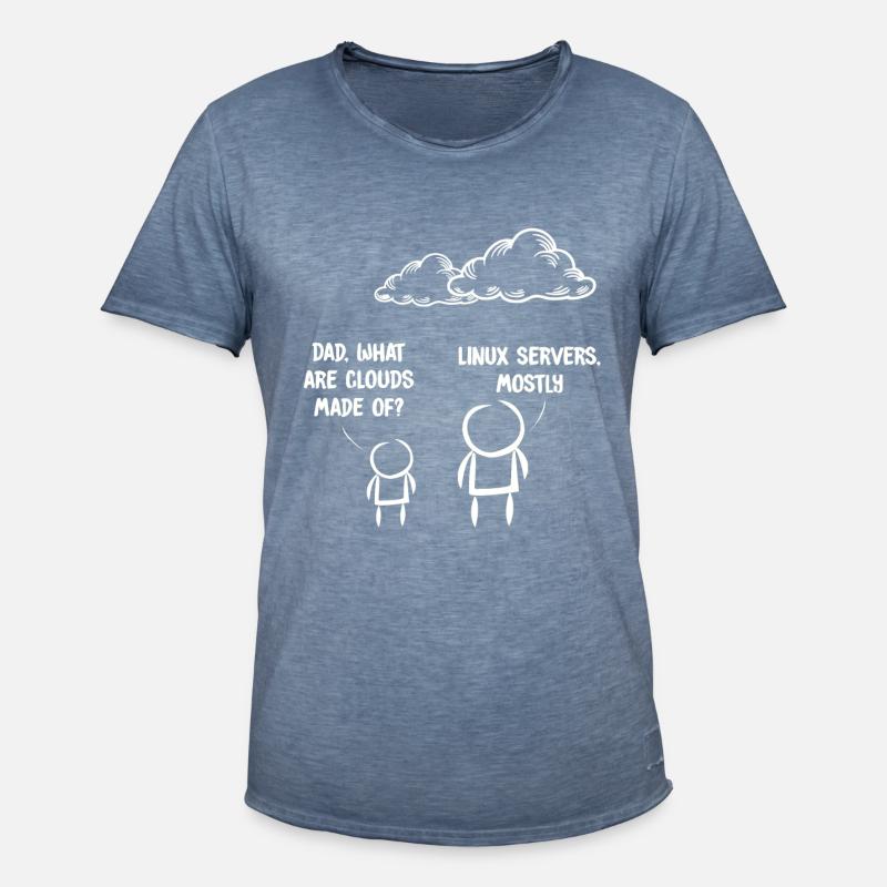 Computer IT Joke Funny Programmer Geek Linux - Maglietta vintage da uomo - vintage denim