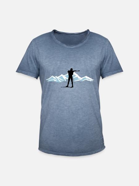 Biathlon and mountain - Men's Vintage T-Shirt - vintage denim