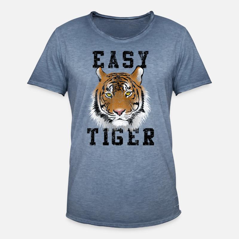 Tigre facile - Maglietta vintage da uomo - vintage denim