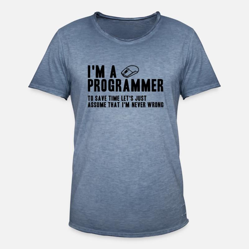 Geschenk für Programmierer Coding Programmer - Männer Vintage T-Shirt - Vintage Denim